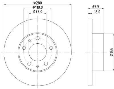 Artesanal Disco de freno HELLA 8DD 355 104-391